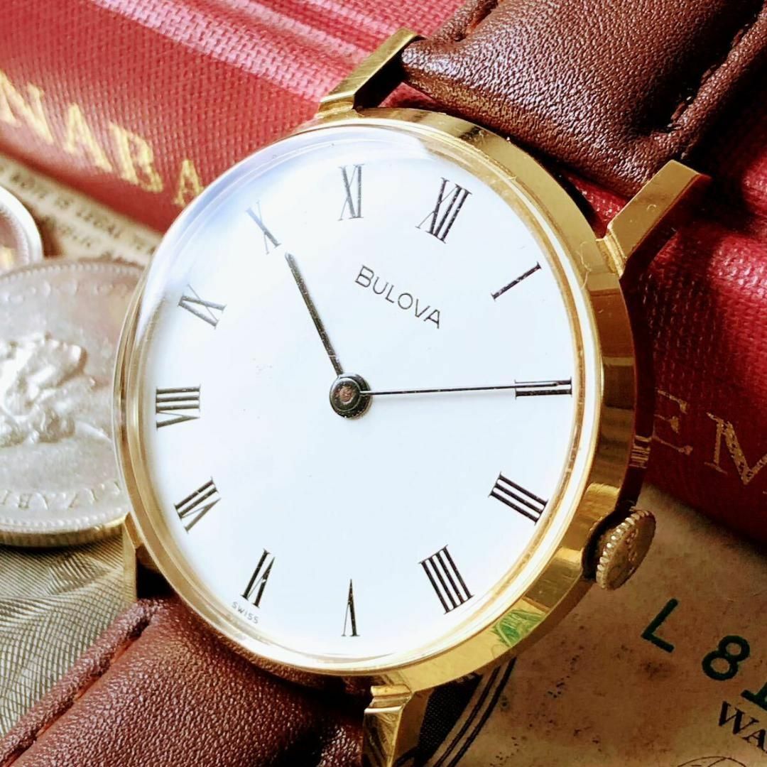 Bulova(ブローバ)の#3020【綺麗でお洒落】メンズ 腕時計 ブローバ 手巻 動作品 アンティーク メンズの時計(腕時計(アナログ))の商品写真