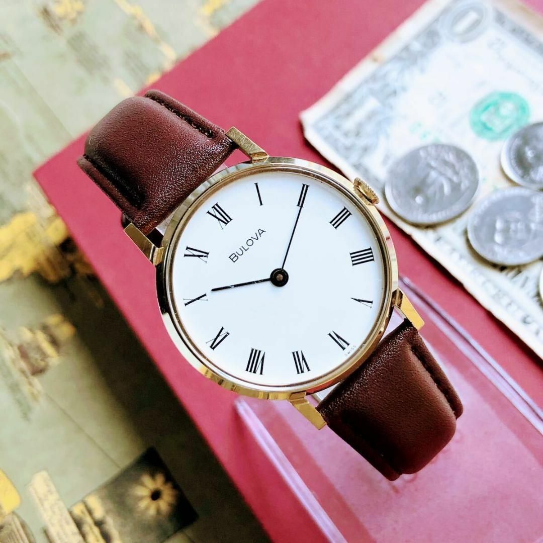 Bulova(ブローバ)の#3020【綺麗でお洒落】メンズ 腕時計 ブローバ 手巻 動作品 アンティーク メンズの時計(腕時計(アナログ))の商品写真