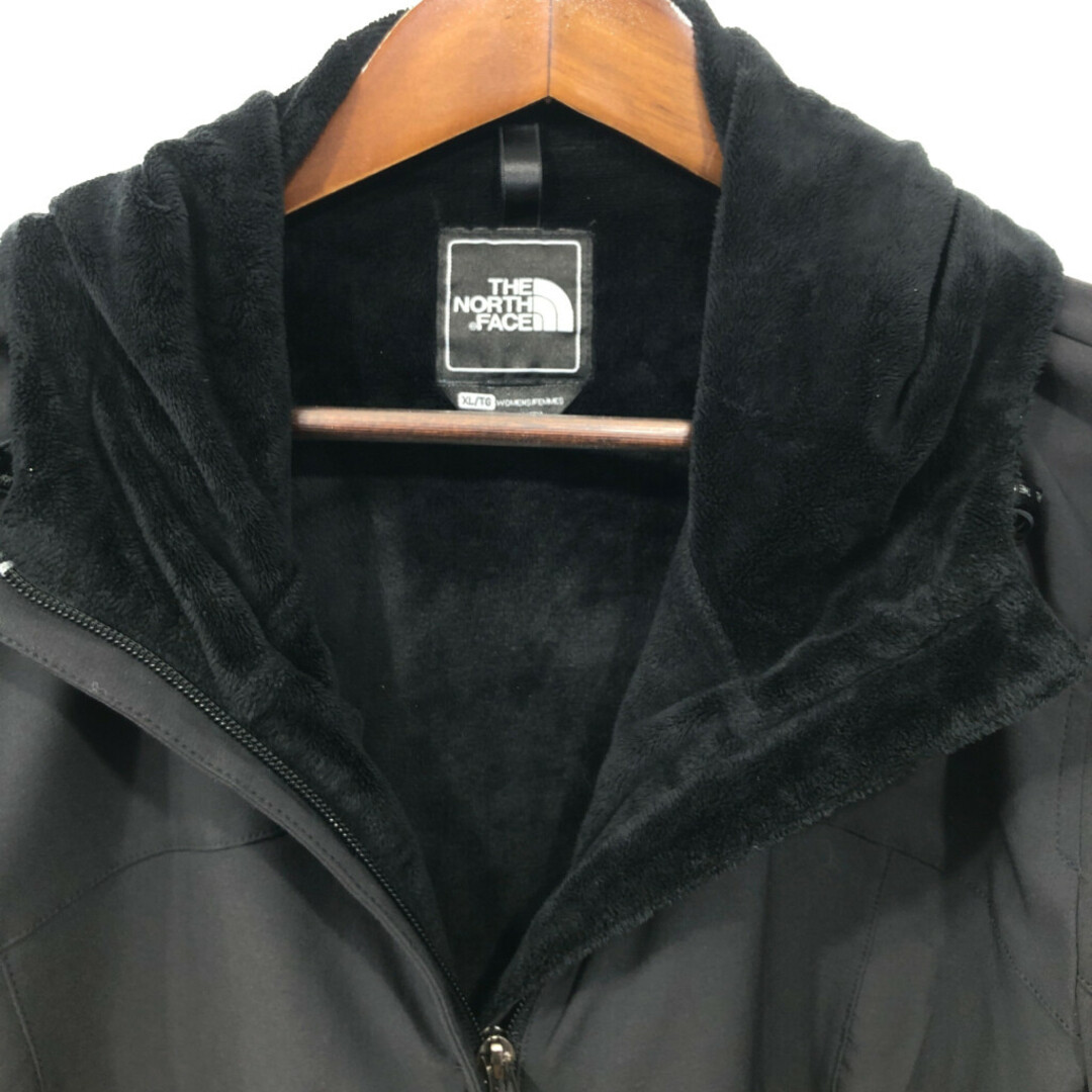 THE NORTH FACE(ザノースフェイス)のTHE NORTH FACE ノースフェイス ソフトシェル フーディー ジャケット アウトドア ブラック (レディース XL) 中古 古着 Q6793 レディースのジャケット/アウター(その他)の商品写真