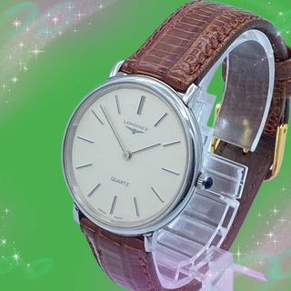 LONGINES - 《希少　美品　稼動品》　ロンジン　メンズ腕時計　アイボリー系文字盤　クォーツ