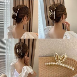 ヘアクリップ　　レディース　アクセサリー　うさ耳　うさぎ　文化祭　パール(バレッタ/ヘアクリップ)