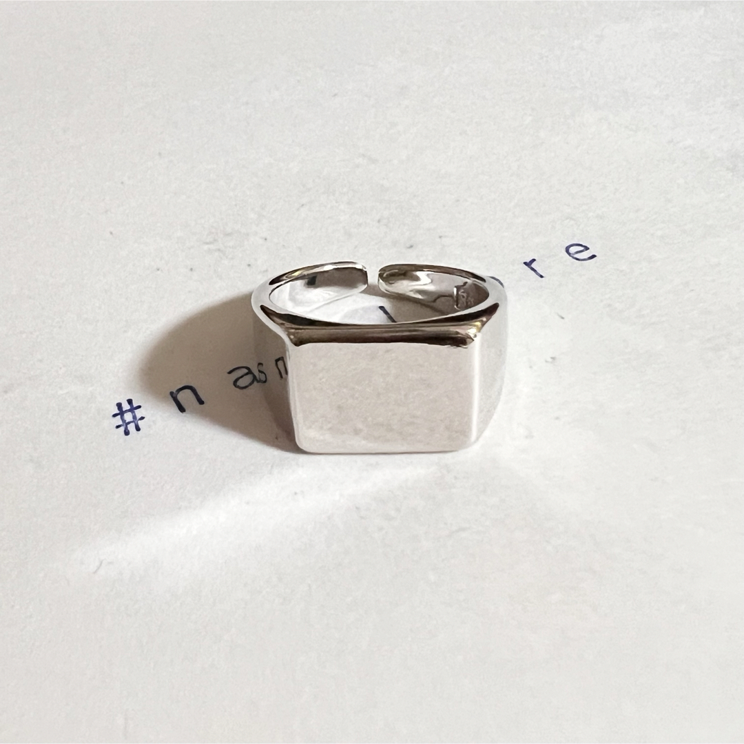 シルバーリング 925 銀 シグネット 印台 スクエア 鏡面仕上げ 指輪④ メンズのアクセサリー(リング(指輪))の商品写真