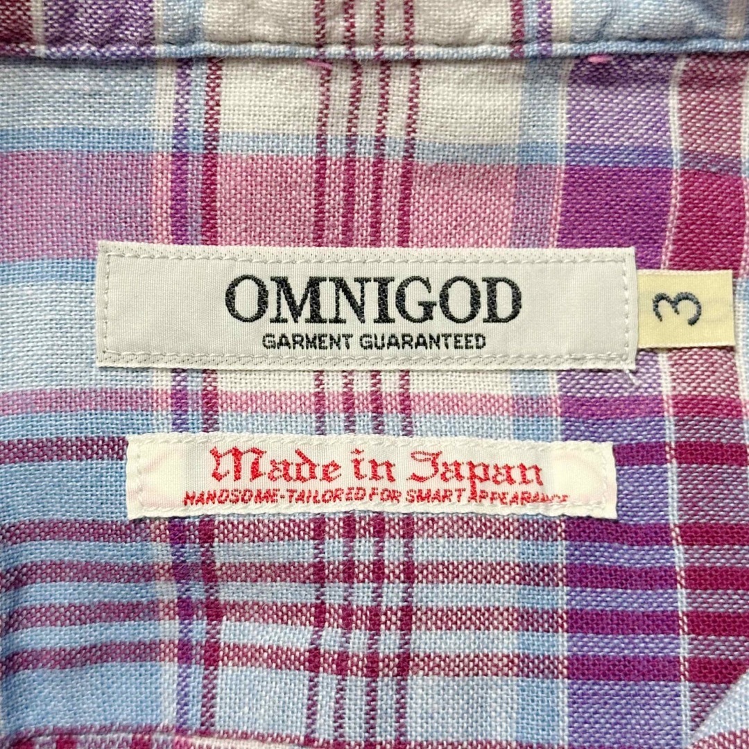 OMNIGOD(オムニゴッド)のOMNIGOD オムニゴッド 丸襟 長袖チェック シャツ ブラウス トップス 3 レディースのトップス(シャツ/ブラウス(長袖/七分))の商品写真