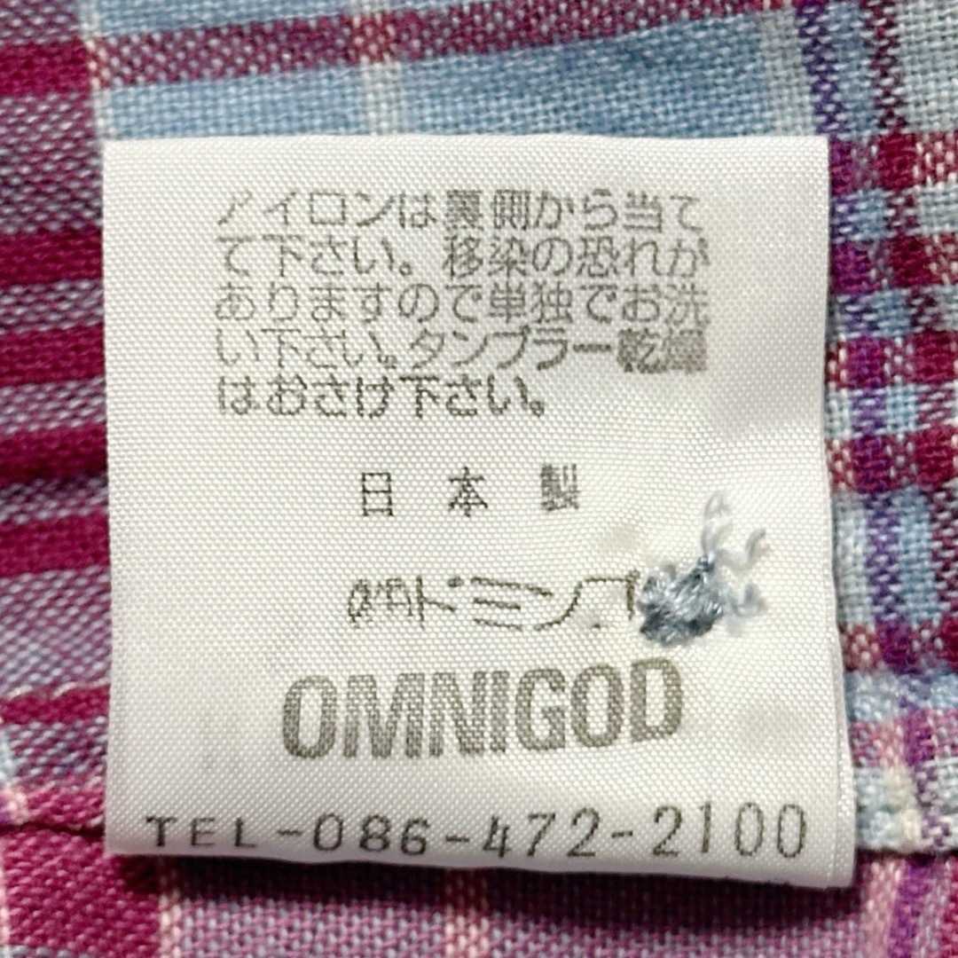 OMNIGOD(オムニゴッド)のOMNIGOD オムニゴッド 丸襟 長袖チェック シャツ ブラウス トップス 3 レディースのトップス(シャツ/ブラウス(長袖/七分))の商品写真