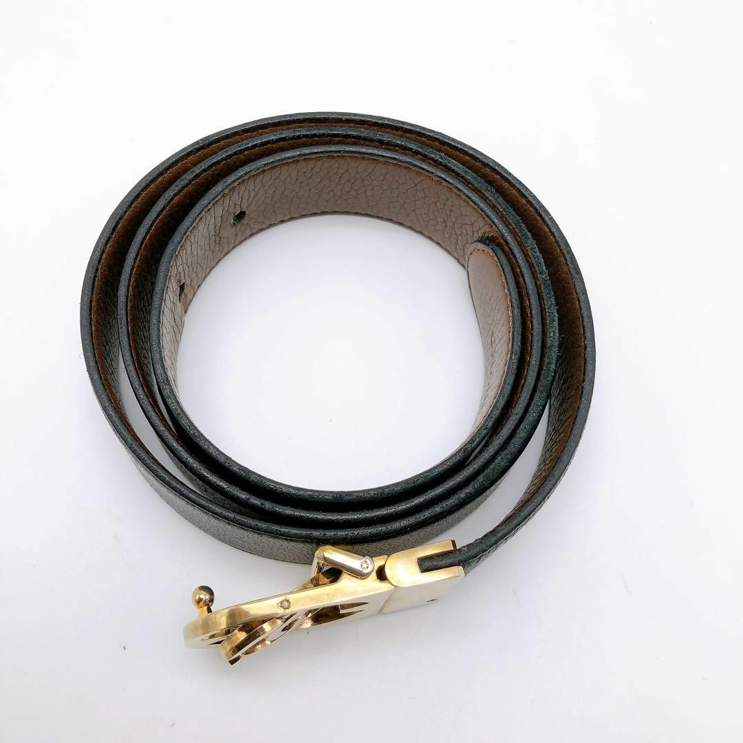 CHANEL(シャネル)のCHANEL シャネル　リバーシブル　ベルト　黒×茶色　レザー　100/40 レディースのファッション小物(ベルト)の商品写真