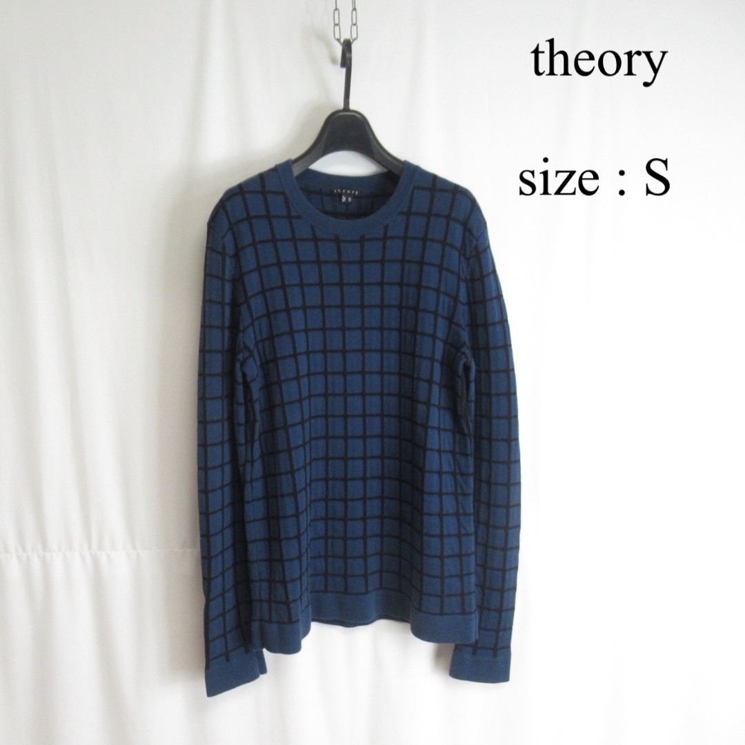 theory(セオリー)のtheory チェック柄 クルーネック ニット セーター プルオーバー トップス メンズのトップス(ニット/セーター)の商品写真