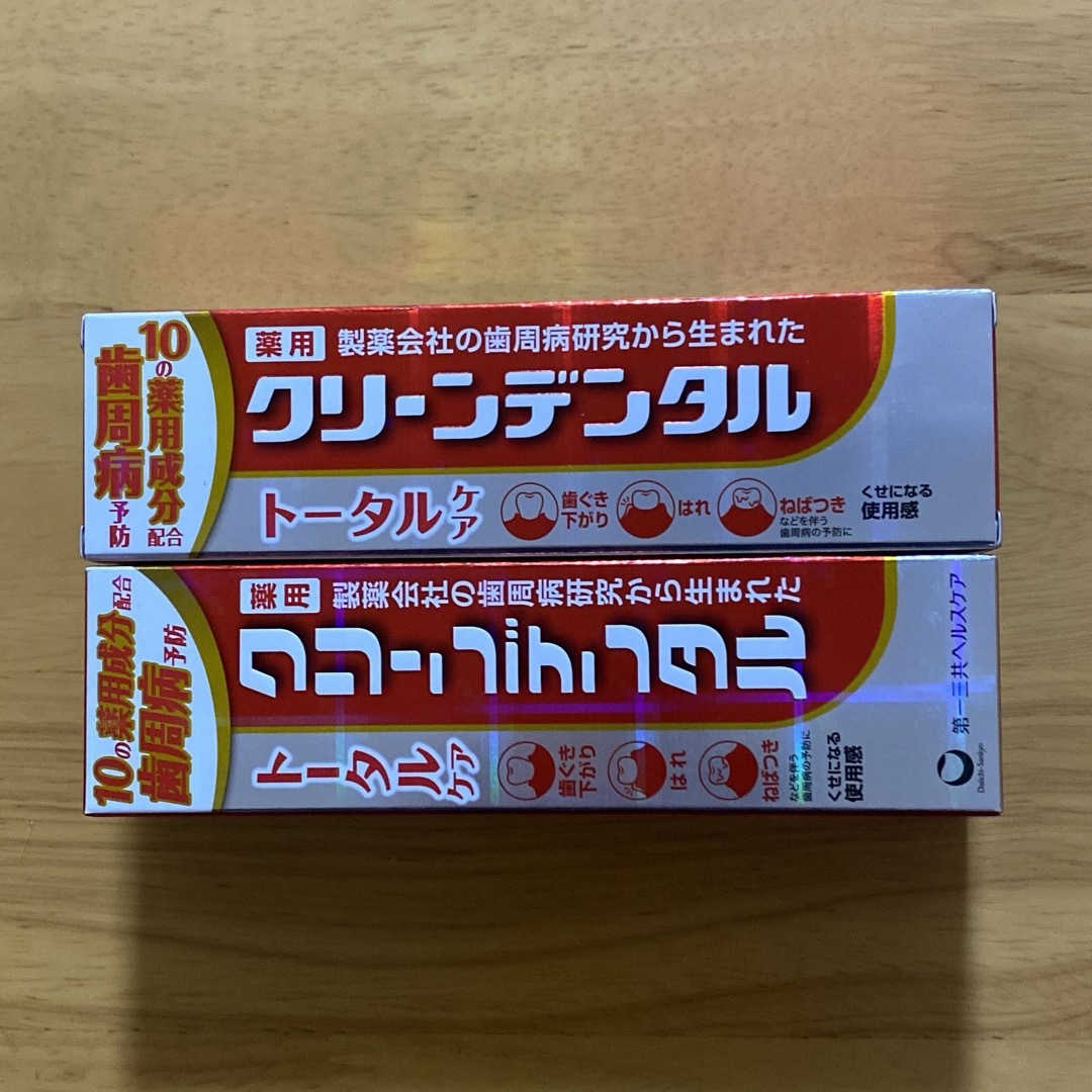 第一三共ヘルスケア(ダイイチサンキョウヘルスケア)の クリーンデンタル トータルケア 薬用  100g  2本 コスメ/美容のオーラルケア(歯磨き粉)の商品写真