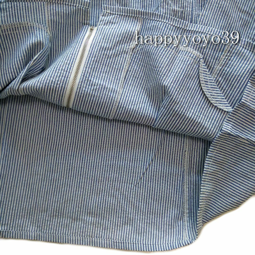 新品激安５L白紺縞 UV対策サマーパーカージャケット綿100%コート大きいサイズ レディースのジャケット/アウター(その他)の商品写真