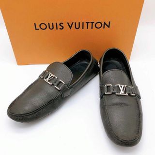 ルイヴィトン(LOUIS VUITTON)の【鑑定済】ルイヴィトン　ローファー ドライビングシューズ 26cm 黒 タイガ(スリッポン/モカシン)