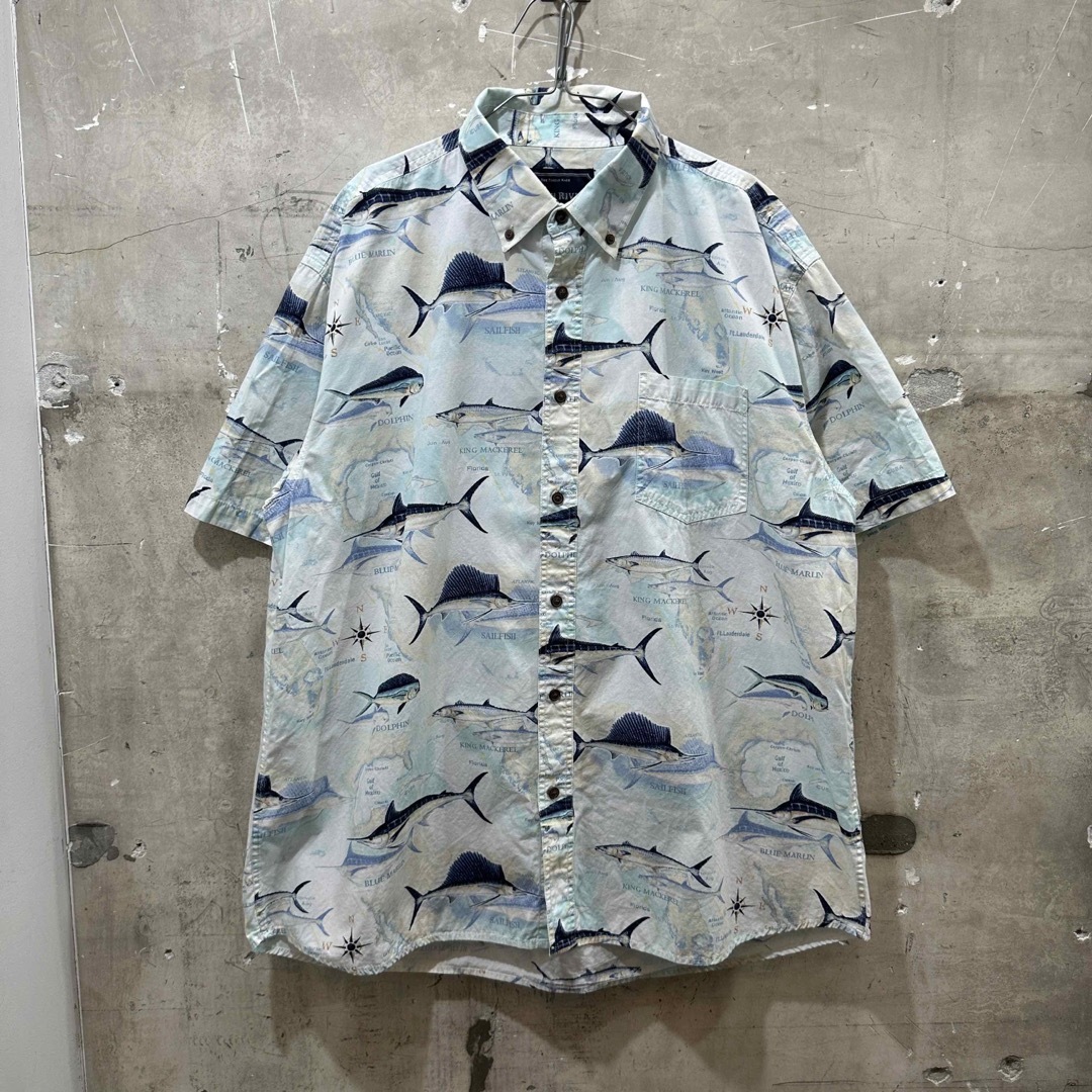 USA古着ノースリバー 魚柄シャツ カジキマグロ NORTH RIVER アロハ メンズのトップス(シャツ)の商品写真