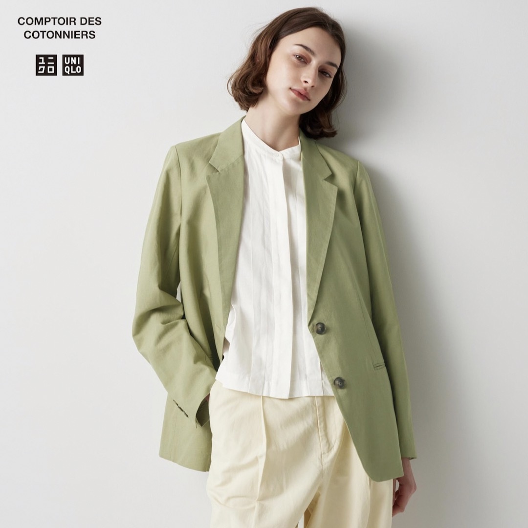 UNIQLO(ユニクロ)のユニクロ UNIQLO コントワー・デ・コトニエ リネンブレンドジャケット レディースのジャケット/アウター(テーラードジャケット)の商品写真