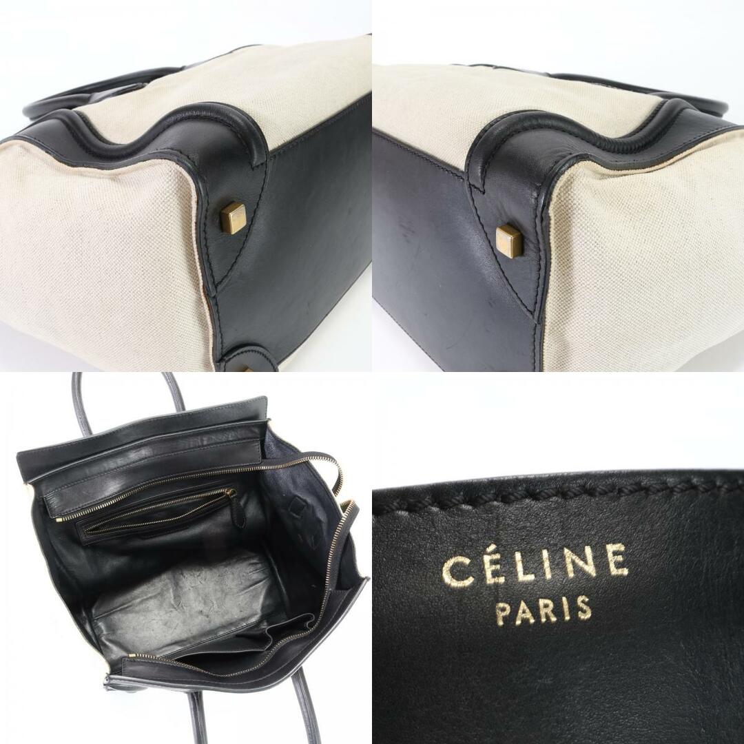 celine(セリーヌ)のセリーヌ ラゲージ ミニ ショッパー レザー キャンバス トート バッグ 肩掛け ショルダー ハンド 本革 A4 レディース EEM O8-6 レディースのバッグ(トートバッグ)の商品写真