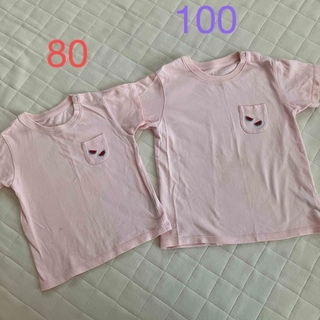 ユニクロ(UNIQLO)のユニクロ　胸ポケTシャツ 80.100セット(Tシャツ/カットソー)