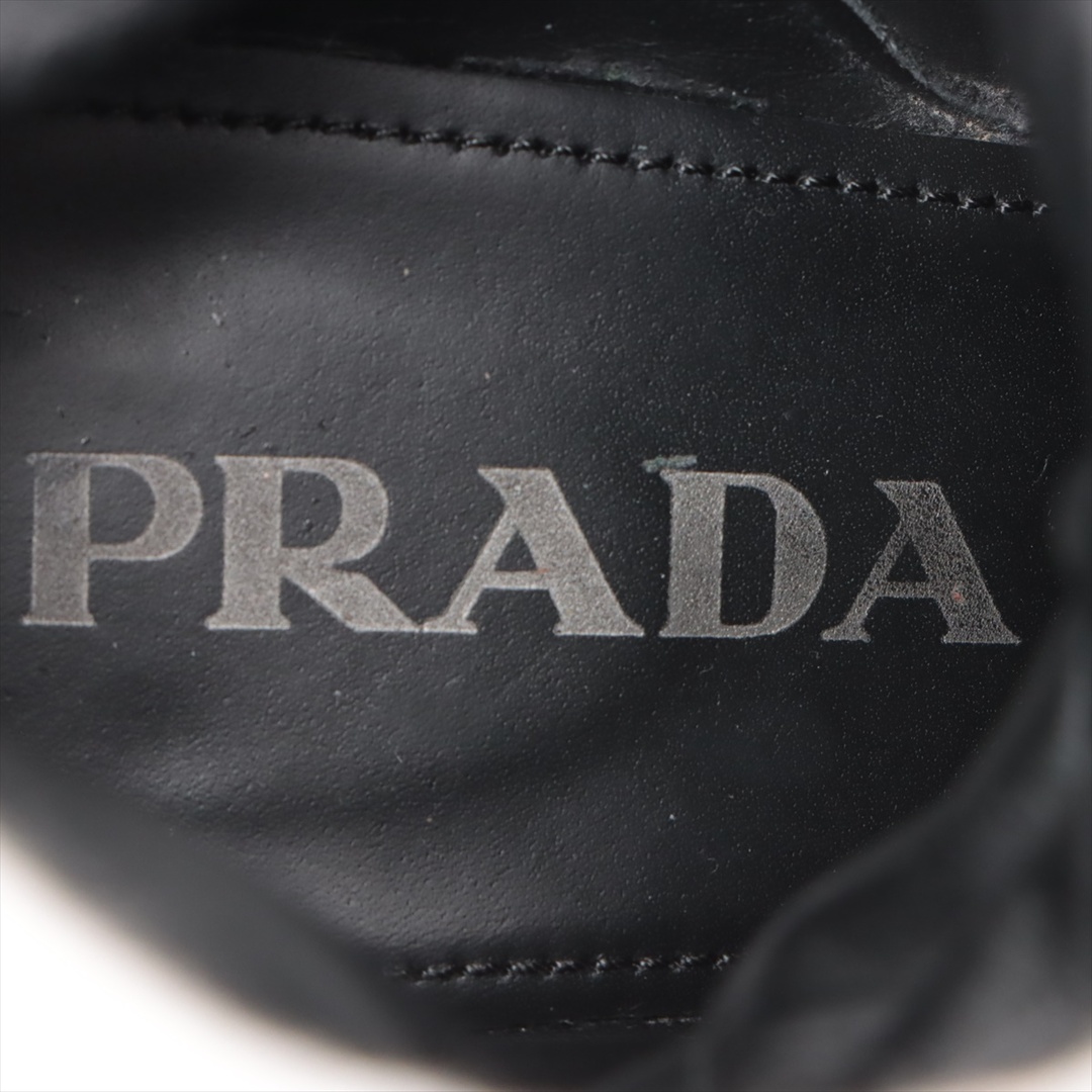 PRADA(プラダ)の美品 プラダ Re-Nylon レザー 三角ロゴ レースアップ ショート ブーツ 1T427M ブラック 36 23cm 相当 靴 レディース EEM U44-6 レディースの靴/シューズ(ブーツ)の商品写真