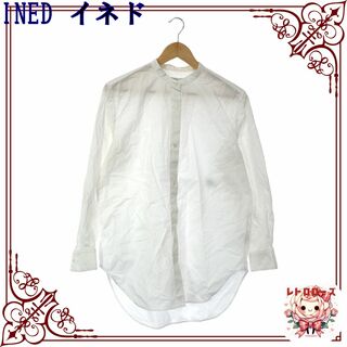 INED - INED イネド トップス シャツ Uネック シアー シンプル 綺麗め 長袖