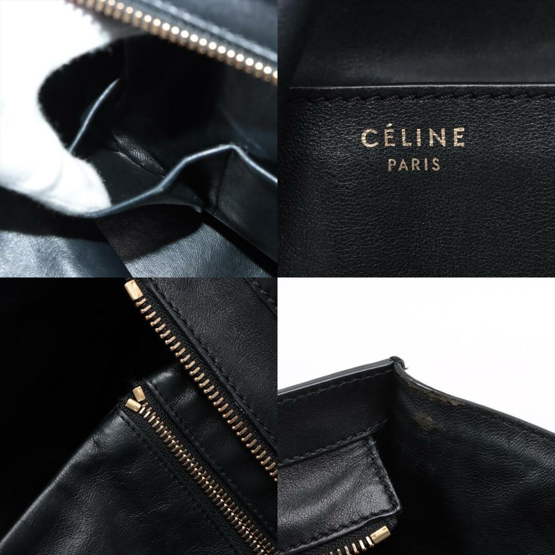 celine(セリーヌ)の美品 セリーヌ ラゲージ ミニ ショッパー レザー トート バッグ 肩掛け ショルダー ハンド ブラック 婦人 レディース EEE AA23-3 レディースのバッグ(トートバッグ)の商品写真