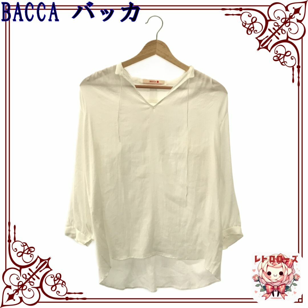 BACCA(バッカ)のBACCA バッカ トップス カットソー 紐付き Vネック ゆったり シンプル レディースのトップス(カットソー(長袖/七分))の商品写真