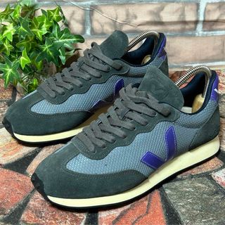 VEJA - 美品　VEJA リオブランコ スニーカー　レザー　38サイズ  切替　緑×青