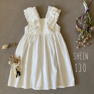 SHEIN - SHEINシーイン｜ボリューム縦フリルレース⑅ 妖精さんのワンピース130