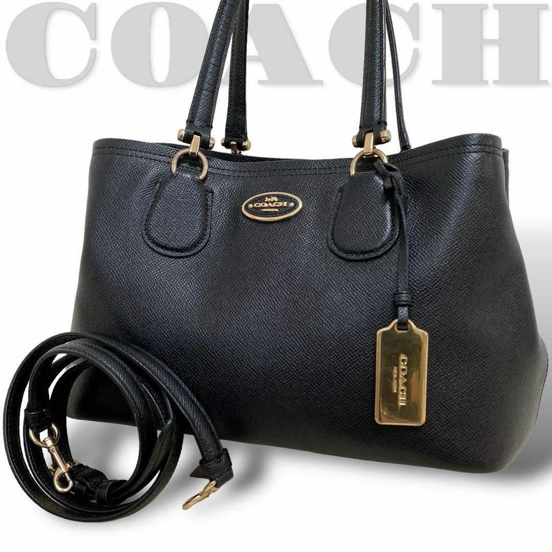 COACH(コーチ)の良品【コーチ】F34563　2way ハンドバッグ　ショルダー　レザー　黒 レディースのバッグ(ショルダーバッグ)の商品写真