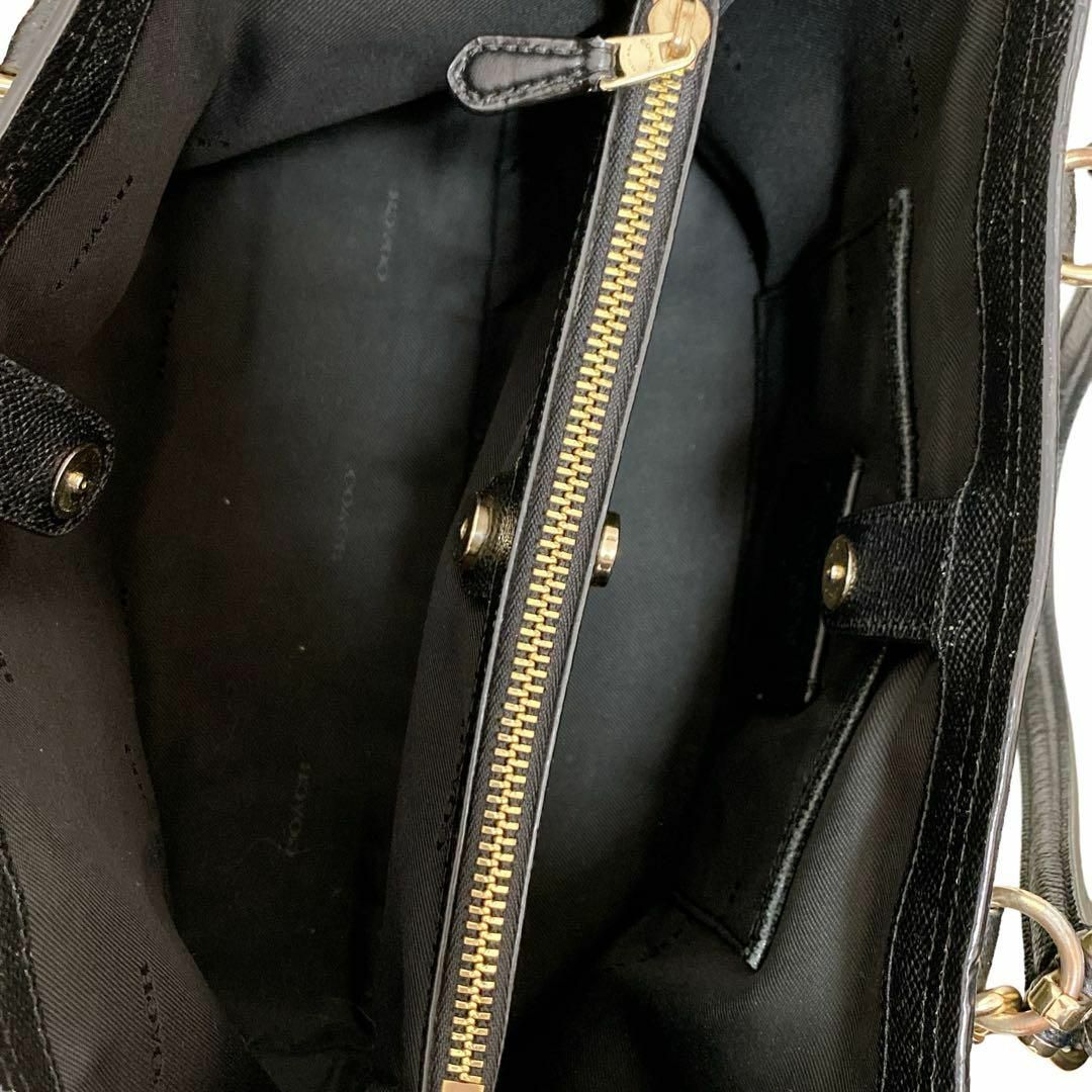 COACH(コーチ)の良品【コーチ】F34563　2way ハンドバッグ　ショルダー　レザー　黒 レディースのバッグ(ショルダーバッグ)の商品写真