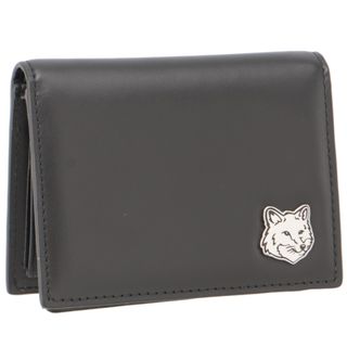 メゾンキツネ(MAISON KITSUNE')のメゾンキツネ/MAISON KITSUNE 財布 メンズ FOX HEAD TRIFOLD WALLET 三つ折り財布 BLACK 2024年春夏新作 MM05345LC0043-0002-P199(折り財布)