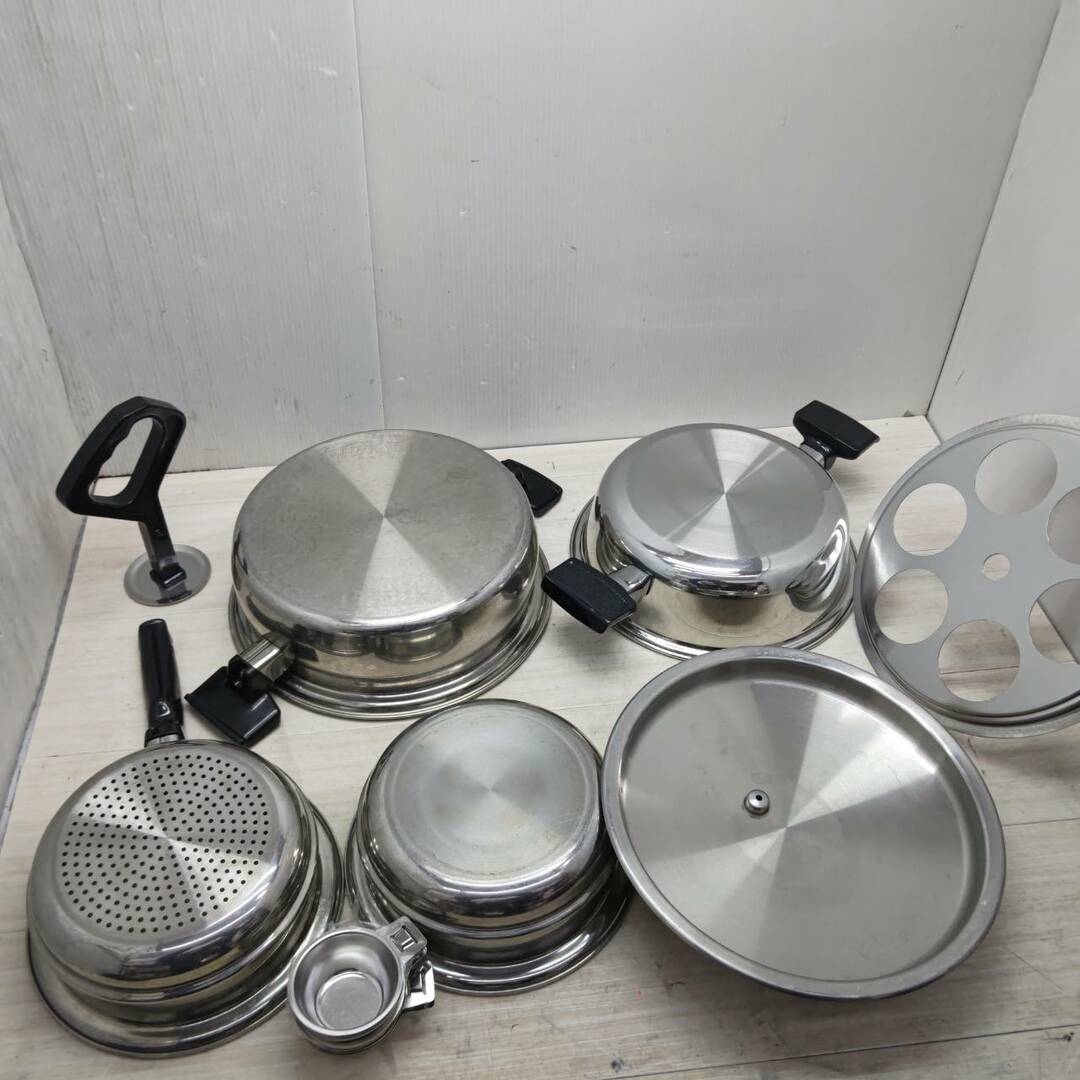 S81804 Cook Best ステンレス　8点セット　両手鍋　片手鍋　 インテリア/住まい/日用品のキッチン/食器(鍋/フライパン)の商品写真