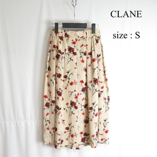 クラネ(CLANE)のCLANE 総柄 デザイン ポリ ロングスカート ボトムス 花柄 ボトムス 1(ロングスカート)