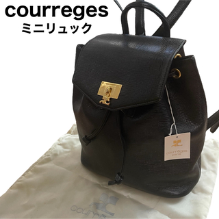 クレージュ(Courreges)のcourreges ミニリュックサック　バッグパック　チャームロゴ　ゴールド金具(リュック/バックパック)