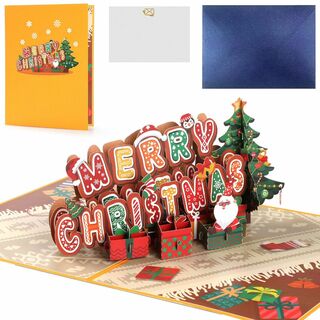 【色: Merry Christmas】WD&CD クリスマスカード 立体 3D(その他)