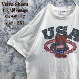 VELVA SHEEN - T56【入手困難】アメリカ製ベルバシーンビンテージテディベア半袖Tシャツ2XL