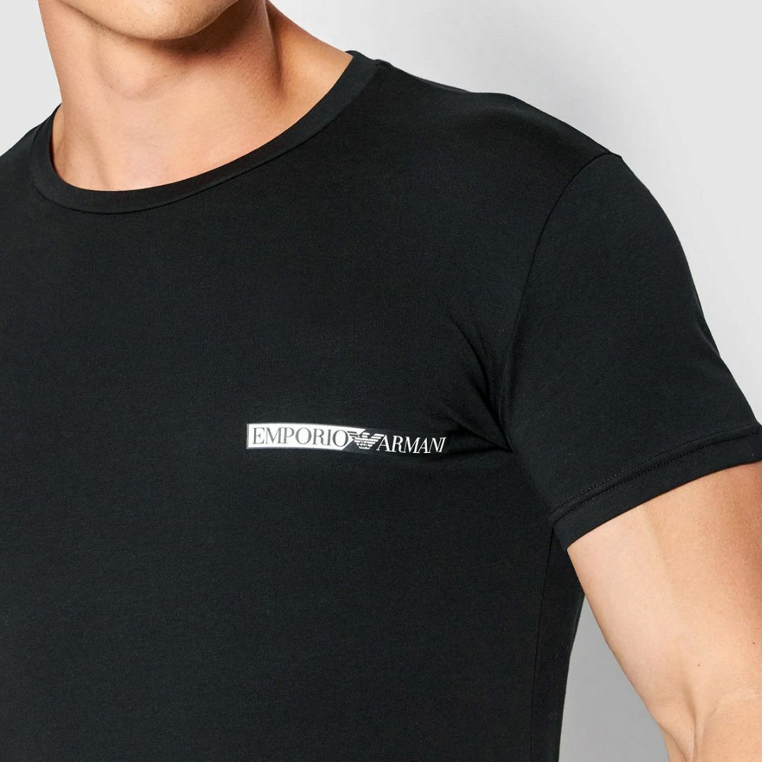 Emporio Armani(エンポリオアルマーニ)の送料無料 69 EMPORIO ARMANI エンポリオアルマーニ 111267 PH729 ブラック Tシャツ 2枚セット ロゴ 半袖 size L メンズのトップス(Tシャツ/カットソー(半袖/袖なし))の商品写真