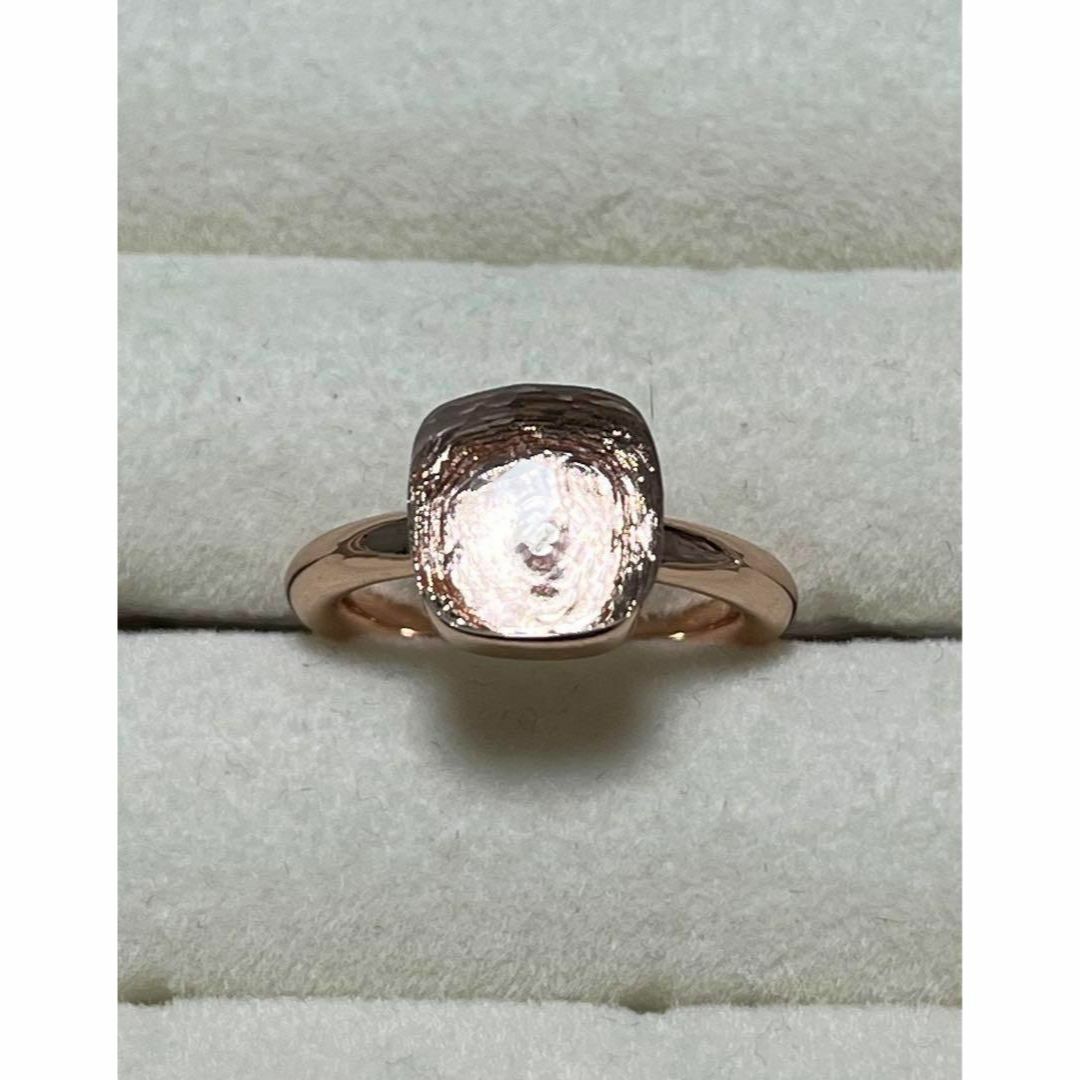 001透明 ピンクゴールドキャンディーリング　ストーン ポメラート風ヌードリング レディースのアクセサリー(リング(指輪))の商品写真