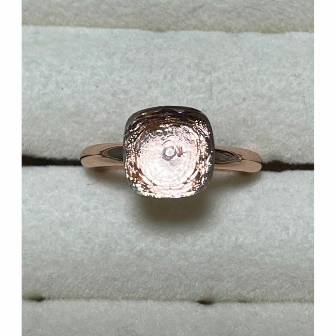001透明 ピンクゴールドキャンディーリング　ストーン ポメラート風ヌードリング レディースのアクセサリー(リング(指輪))の商品写真