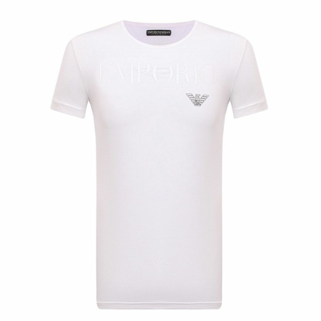 Emporio Armani(エンポリオアルマーニ)の送料無料 70 EMPORIO ARMANI エンポリオアルマーニ 111035 CC716 ホワイト Tシャツ ロゴ 半袖 size M メンズのトップス(Tシャツ/カットソー(半袖/袖なし))の商品写真