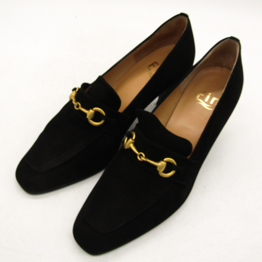 フィン ローファーパンプス ハイヒール スウェード ブランド シューズ 靴 黒 レディース 24サイズ ブラック Fin レディースの靴/シューズ(ハイヒール/パンプス)の商品写真