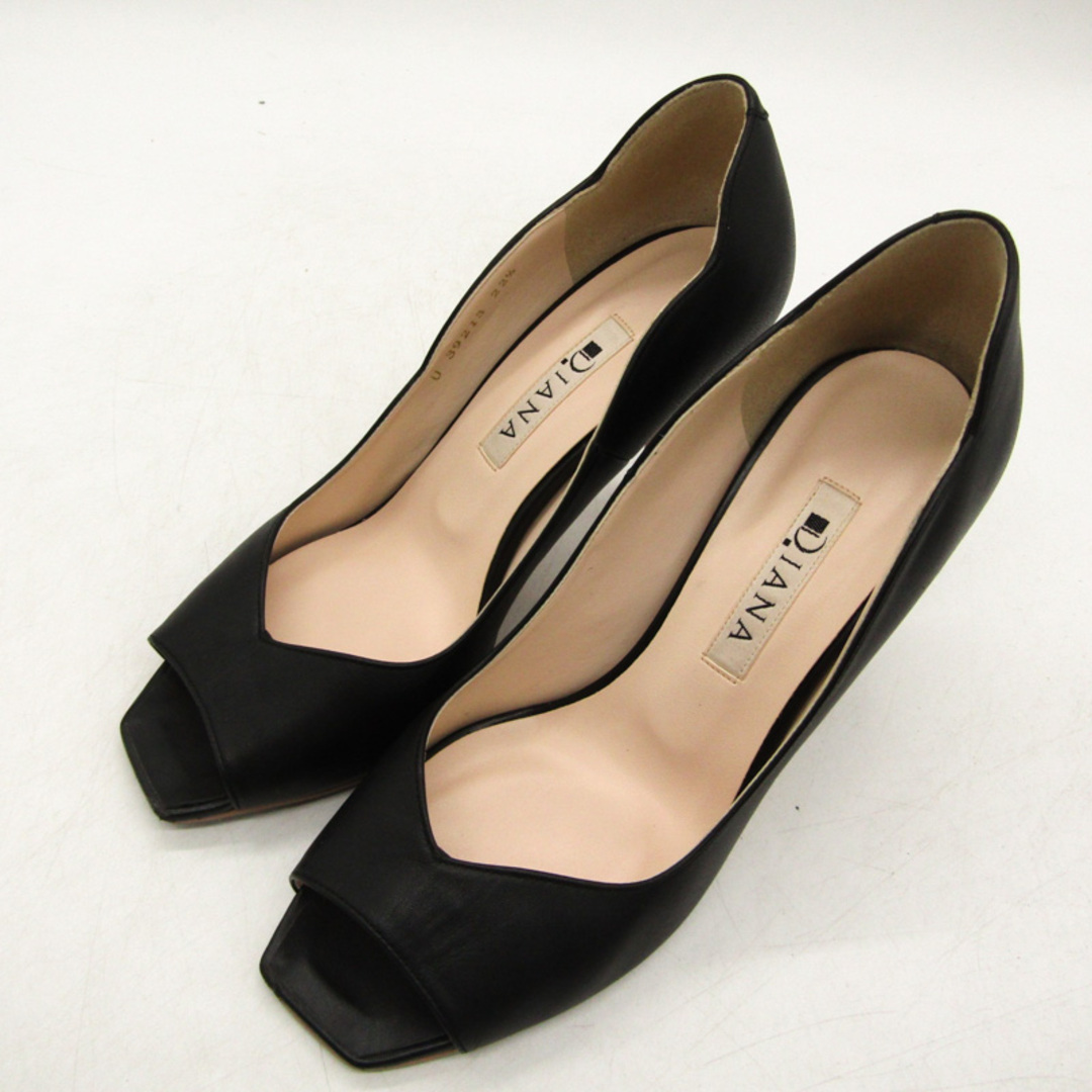 DIANA(ダイアナ)のダイアナ パンプス オープントゥ ハイヒール ブランド シューズ 靴 日本製 黒 レディース 22.5サイズ ブラック DIANA レディースの靴/シューズ(ハイヒール/パンプス)の商品写真