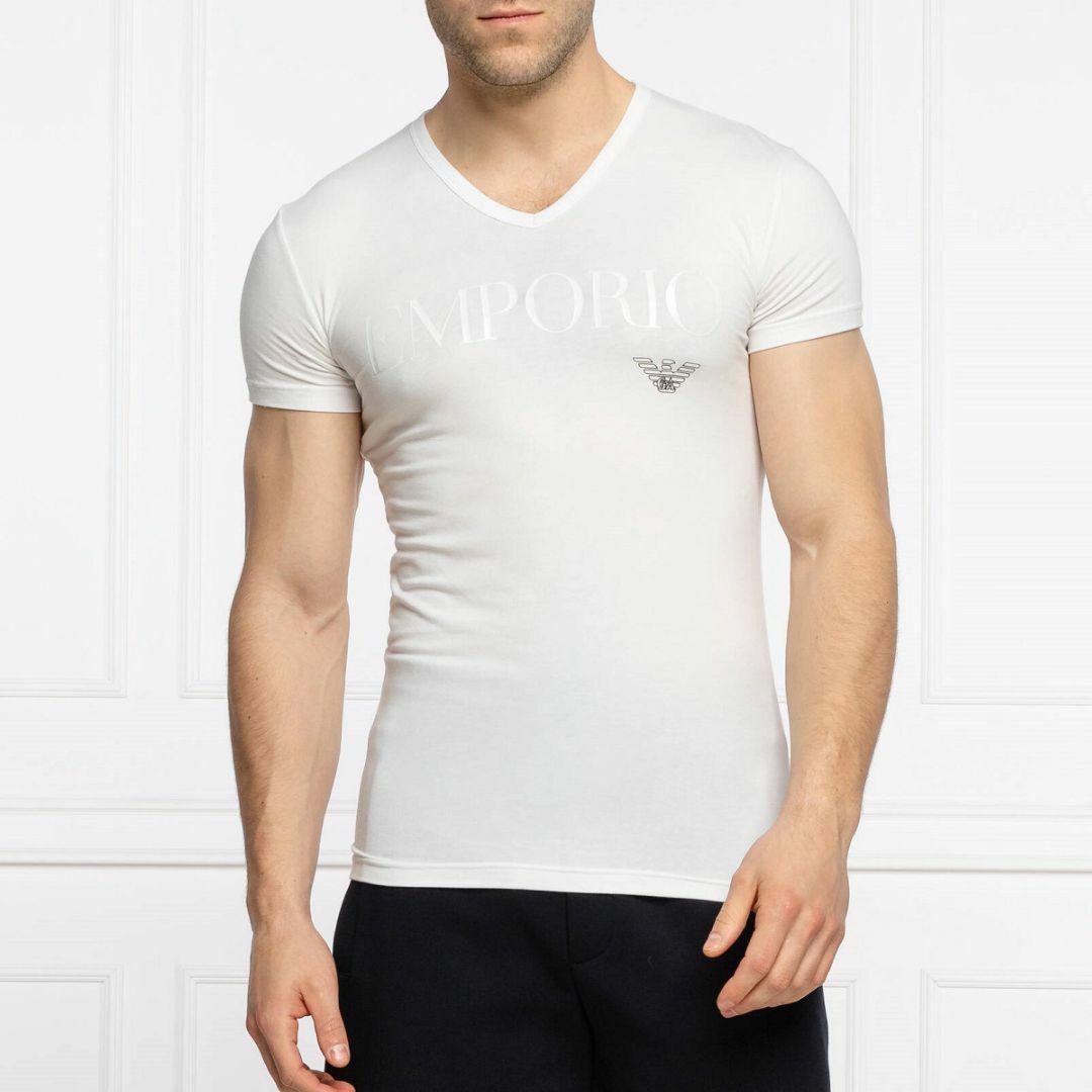 Emporio Armani(エンポリオアルマーニ)の送料無料 71 EMPORIO ARMANI エンポリオアルマーニ 110810 CC716 ホワイト Tシャツ ロゴ 半袖 size S メンズのトップス(Tシャツ/カットソー(半袖/袖なし))の商品写真