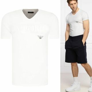 エンポリオアルマーニ(Emporio Armani)の送料無料 71 EMPORIO ARMANI エンポリオアルマーニ 110810 CC716 ホワイト Tシャツ ロゴ 半袖 size S(Tシャツ/カットソー(半袖/袖なし))