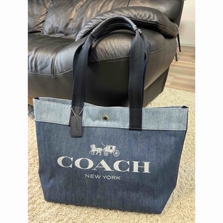 COACH - COACH トートバッグ A4可 ホースアンドキャリッジ デニム ブルー　コーチ