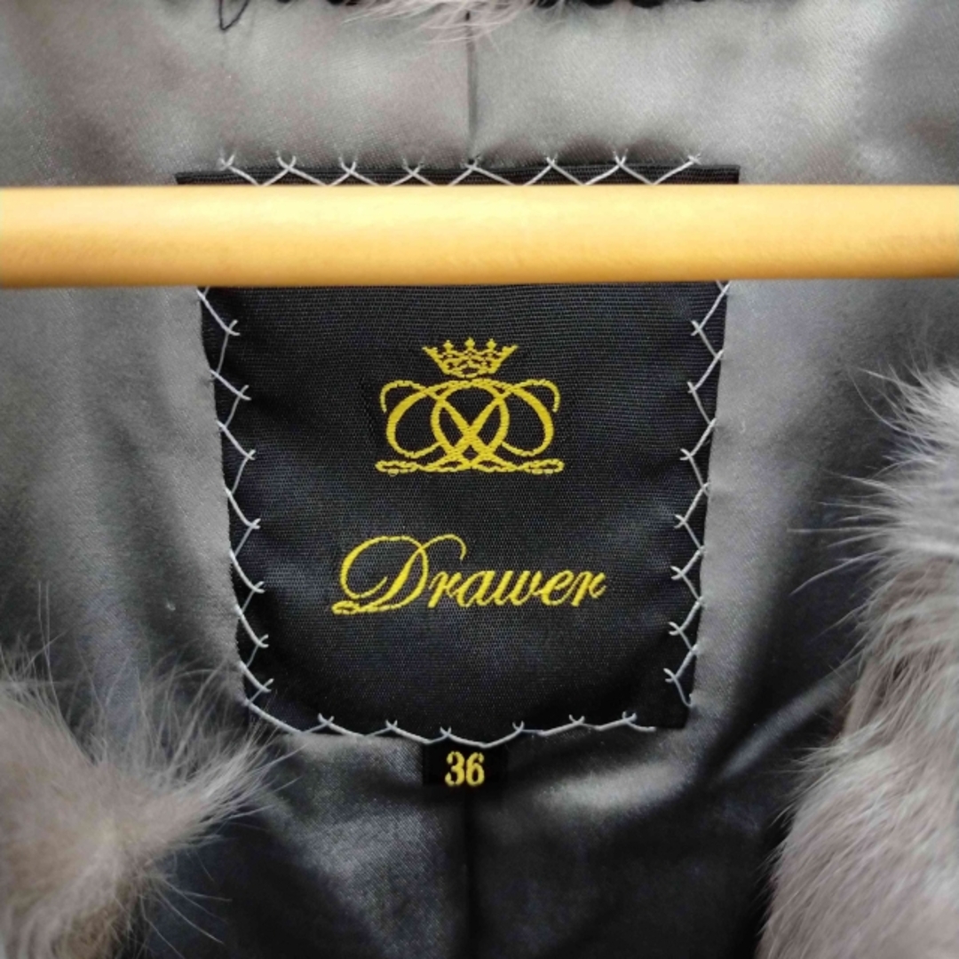 Drawer(ドゥロワー)のDrawer(ドゥロワー) ノーカラーカルガンラムファーコート  レディース レディースのジャケット/アウター(その他)の商品写真