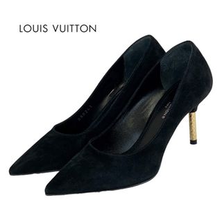 ルイヴィトン(LOUIS VUITTON)のルイヴィトン LOUIS VUITTON アルティメートライン パンプス 靴 シューズ スエード ブラック 黒 ゴールド モノグラムヒール(ハイヒール/パンプス)