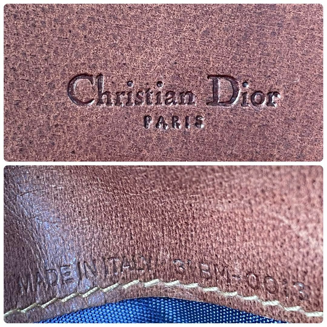 Christian Dior(クリスチャンディオール)の美品 ディオール トロッター柄 二つ折り 財布 コンパクト ゴールド金具 茶色 レディースのファッション小物(財布)の商品写真