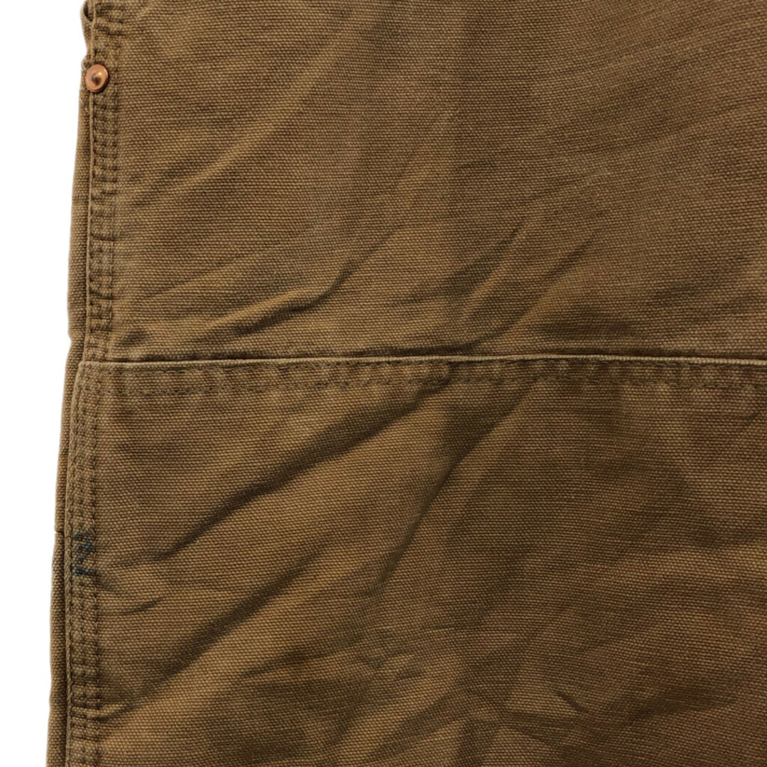 carhartt(カーハート)の70年代 Carhartt カーハート ダック ダブルニー ビブオーバーオール ライトブラウン (メンズ W34相当) 中古 古着 Q6826 メンズのパンツ(サロペット/オーバーオール)の商品写真
