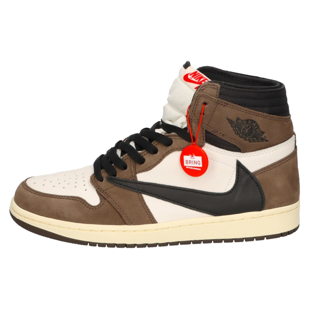 NIKE(ナイキ)のNIKE ナイキ ×TRAVIS SCOTT AIR JORDAN 1 HIGH OG TS SP トラヴィススコット エアジョーダン1 ハイカットスニーカー ブラウン/ホワイト US8.5/26.5cm CD4487-100 メンズの靴/シューズ(スニーカー)の商品写真