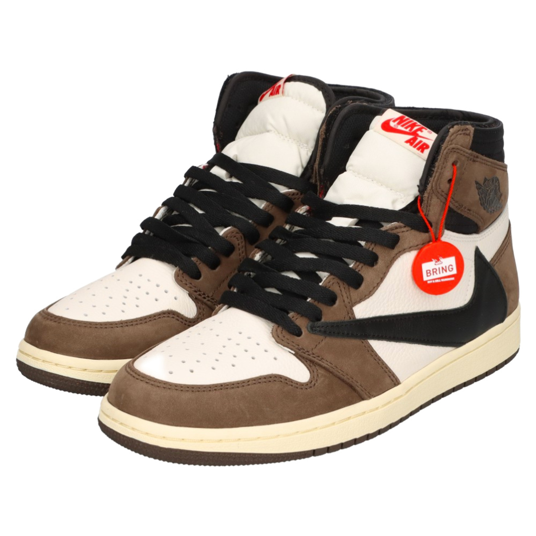 NIKE(ナイキ)のNIKE ナイキ ×TRAVIS SCOTT AIR JORDAN 1 HIGH OG TS SP トラヴィススコット エアジョーダン1 ハイカットスニーカー ブラウン/ホワイト US8.5/26.5cm CD4487-100 メンズの靴/シューズ(スニーカー)の商品写真