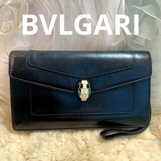 ブルガリ(BVLGARI)のBVLGARI セルペンティ ウォレットポーチ クラッチバッグ ブラック(財布)