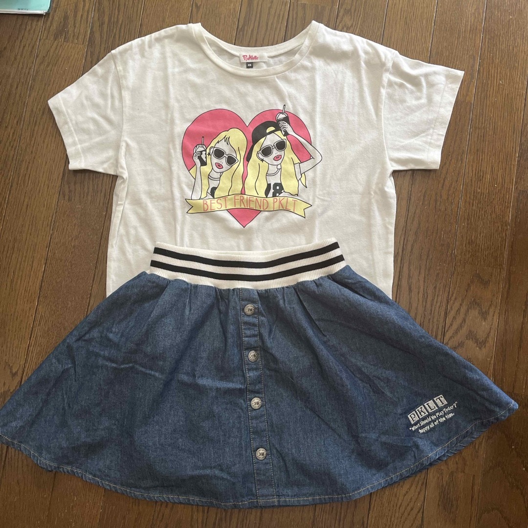 PINK-latte(ピンクラテ)のピンクラテXS  Tシャツとスカート キッズ/ベビー/マタニティのキッズ服女の子用(90cm~)(スカート)の商品写真