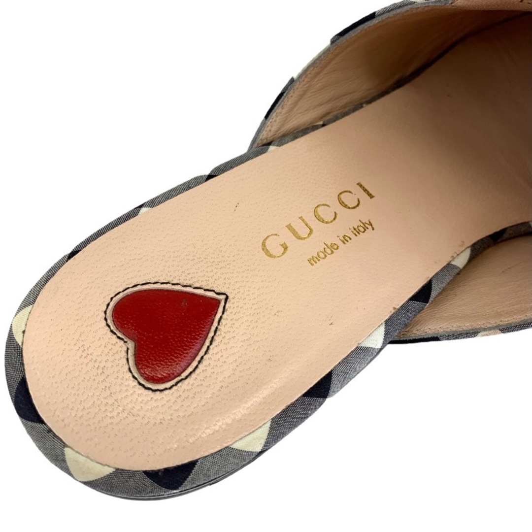 Gucci(グッチ)のグッチ GUCCI プリンスタウン フラットシューズ 靴 シューズ ファブリック ブラック ホワイト ミュール ホースビット チェック レディースの靴/シューズ(ミュール)の商品写真