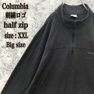 コロンビア(Columbia)のIS370【大人気】US古着コロンビア刺繍ロゴハーフジップ薄手フリースビッグ2X(スウェット)